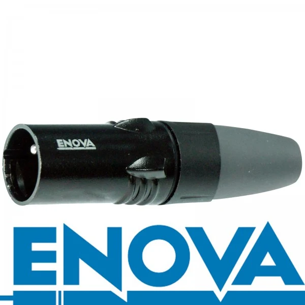 Enova 3-Pin XLR han kabelkontakt, svart