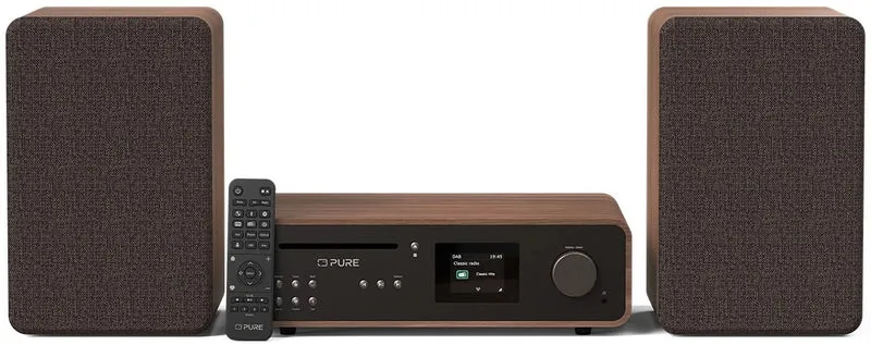 Pure Classic Stereo Hi-Fi-system – DAB+, CD, Bluetooth, 100W, valnöt