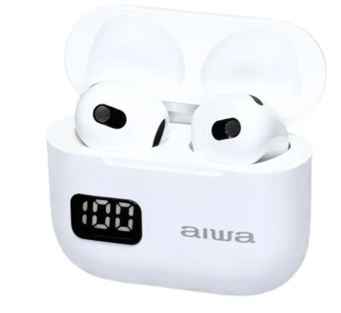Aiwa ETWS-150WT Bluetooth-høretelefoner, hvid