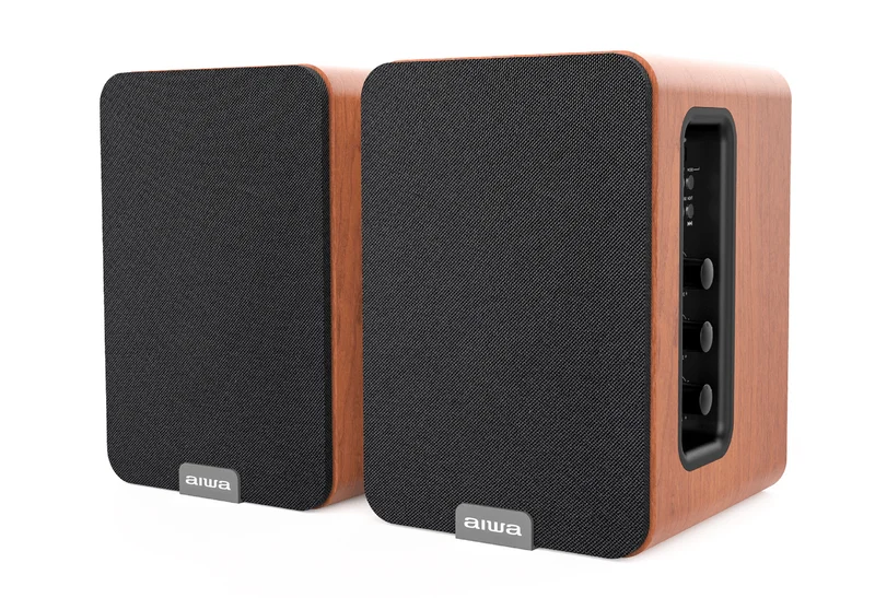 AIWA SPA-200 Aktive Bluetooth Højttalere, brun