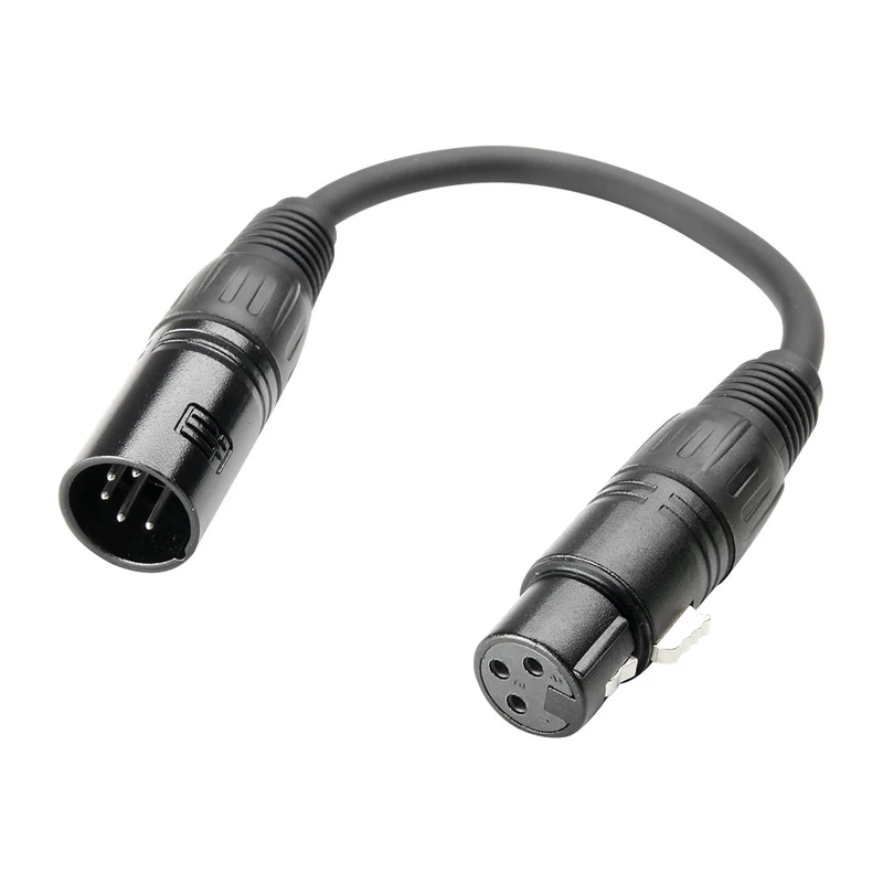 Adapter Kabel DMX XLR Han 5 Pol til XLR Hun 3 Pol