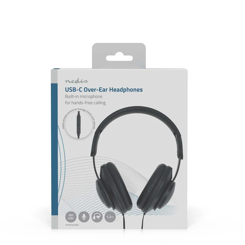 Bedrade Over-ear Koptelefoon USB-C™ - Kabellengte: 1.20m - Volumebediening