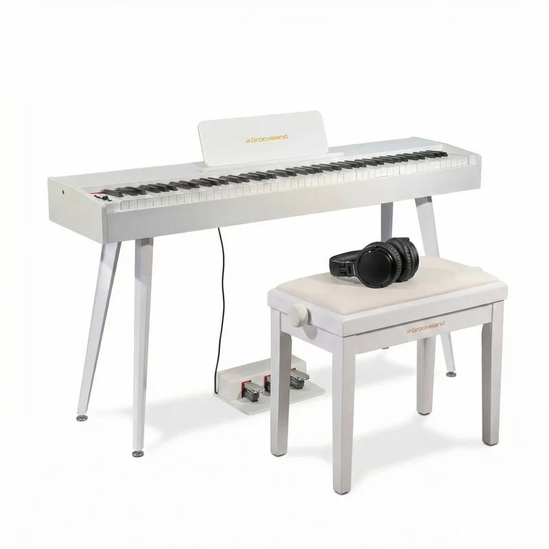 Grooveland DDP-140 Elpiano (Vitt) Paket