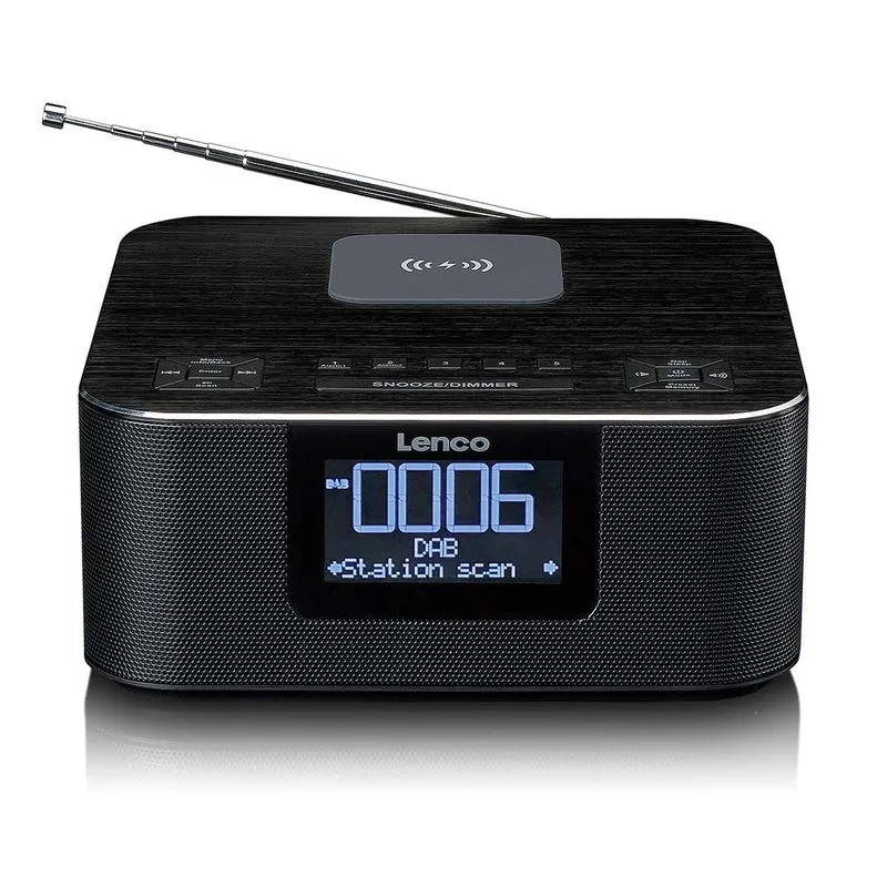 LENCO CR-650BK - DAB+/ FM-wekkerradio met Bluetooth® en draadloos opladen, zwart