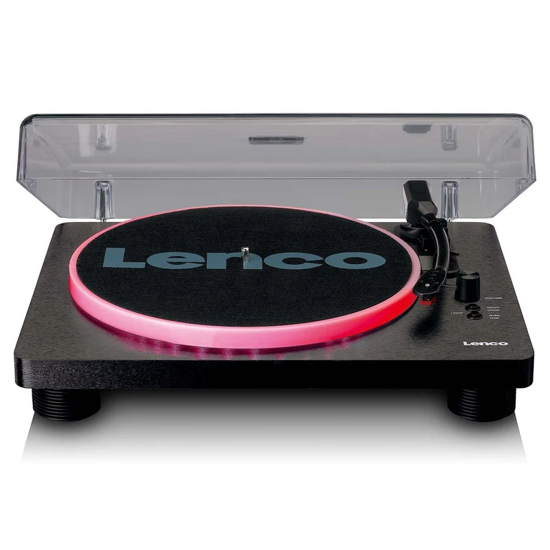 LENCO LS-50LEDBK - Platenspeler mét ingebouwde speakers USB Encoding en LED verlichting - Zwart
