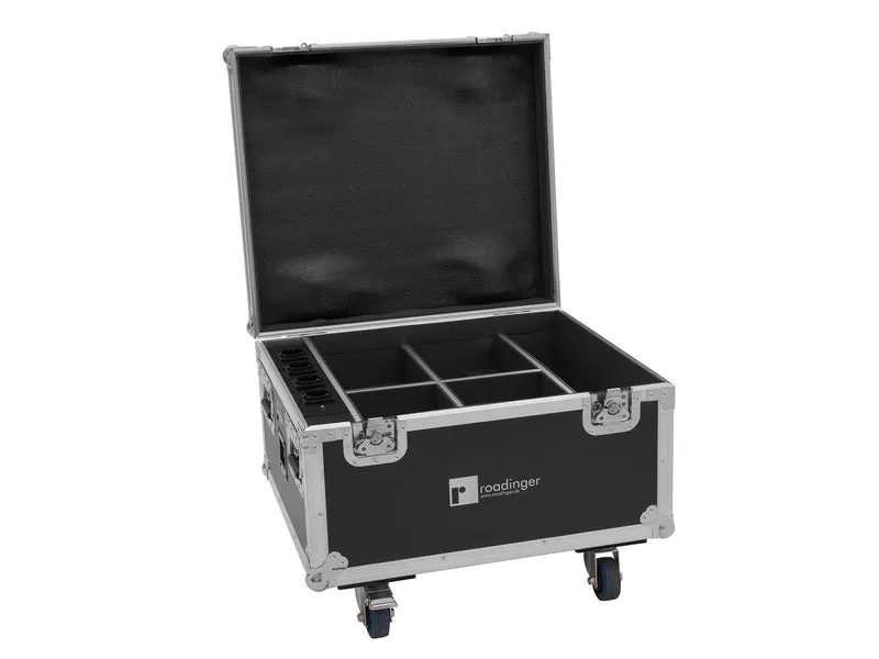 ROADINGER Flightcase 4x AKKU IP PAR 7 QCL WDMX med laddningsfunktion