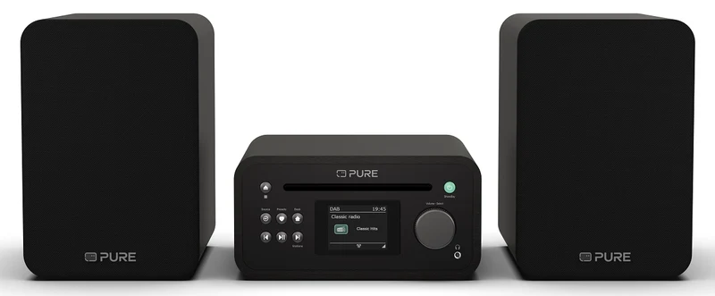 Pure Classic Stereo Mini Hi-Fi-system – DAB+, CD, Bluetooth, 40W, svart