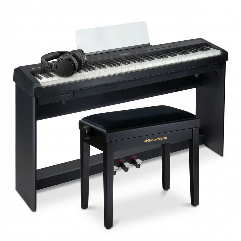 Grooveland P22 Komplett pianopaket (Svart)