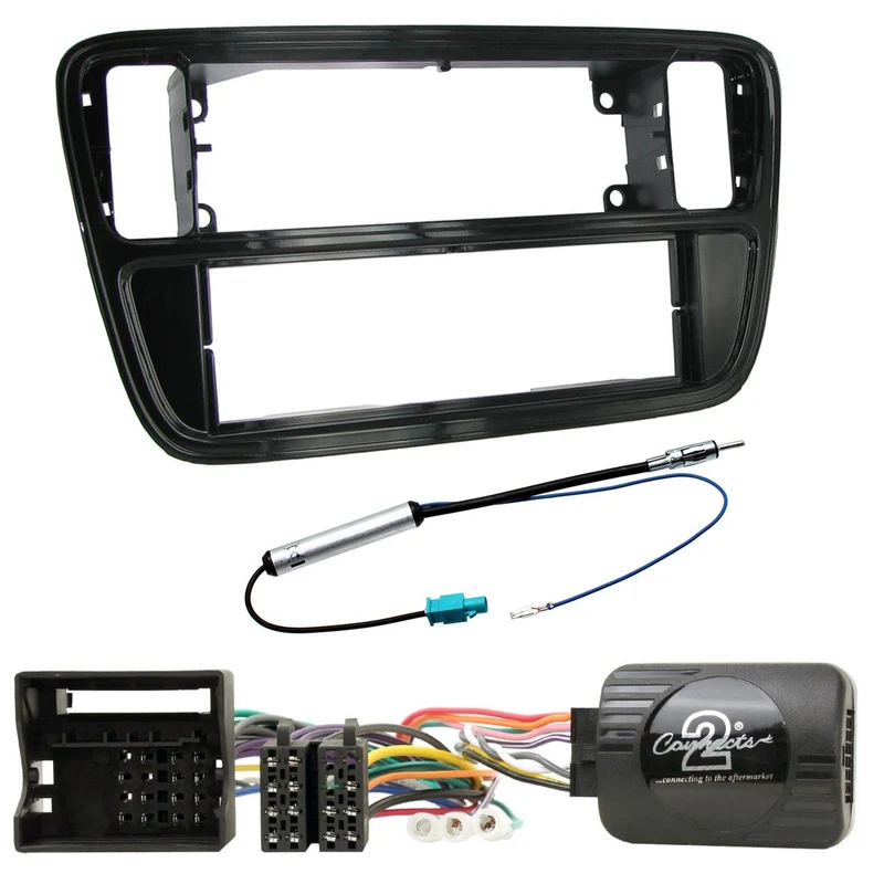1-DIN KIT för Mii, Citigo och uppåt (Blank Black)