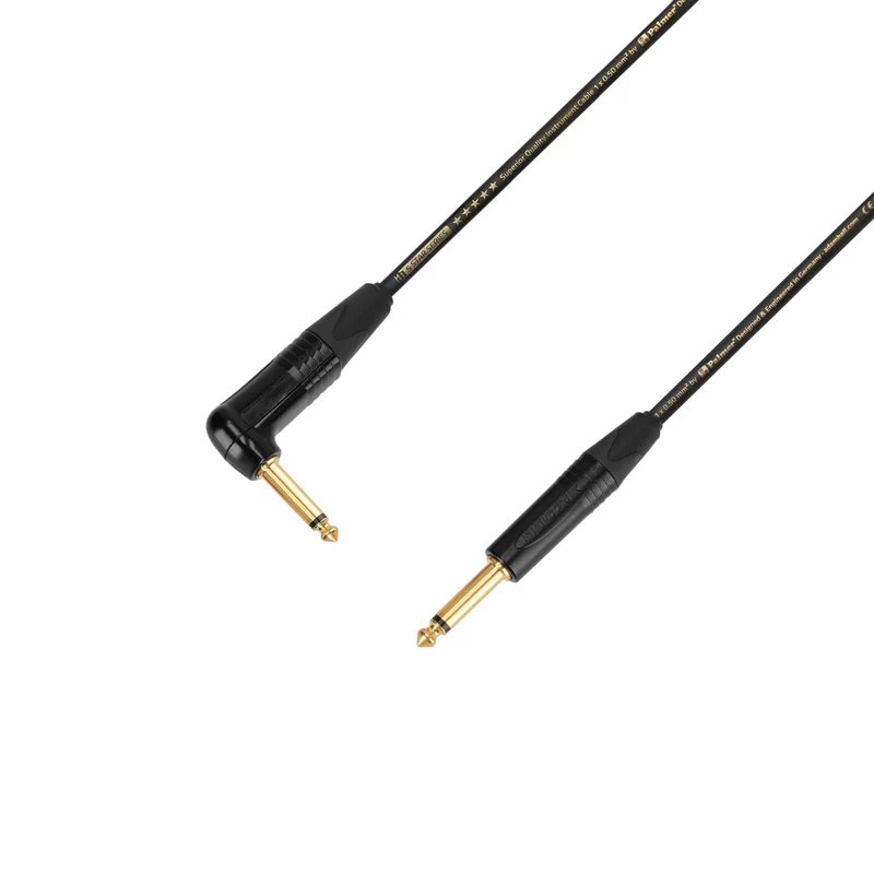 Adam Hall Cables 5 STAR IPR 0450 PALMER®-KABEL – Instrumentkabel | Palmer® & Neutrik silentPLUG® vinklad jack x jack TS | 4,5 m