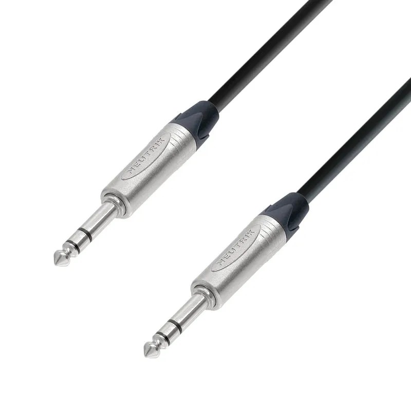 Adam Hall Cables 5 STAR BVV 1000 - Balanserad kabel | Neutrik® jack TRS | 10 m