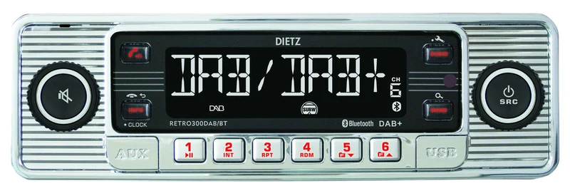 Retro Radio - DAB+, Bluetooth och USB, Silver