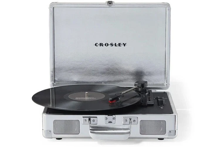 Crosley Cruiser Plus Skivspelare Tvåvägs Bluetooth (Silver)