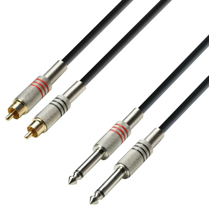 Phono till 6,3 mm jackadapterkabel