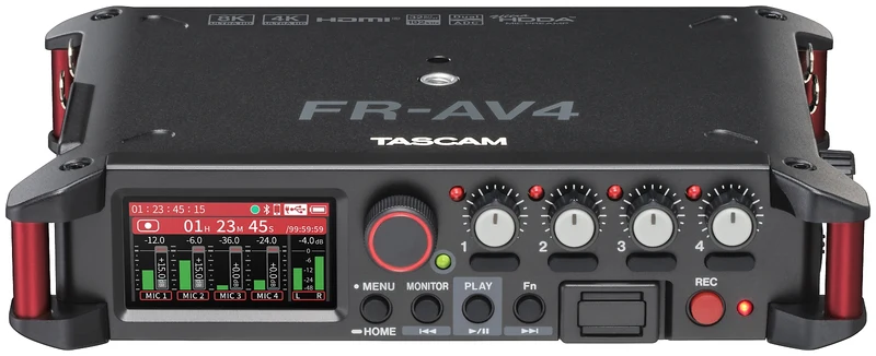 Tascam 4-kanals audio-inspelare med HDMI-tidskod