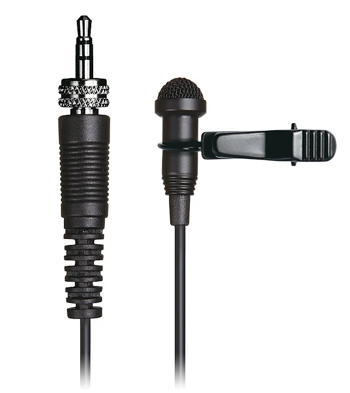 Tascam TM-10L knapphålsmikrofon minijack med överfallsmutter, svart
