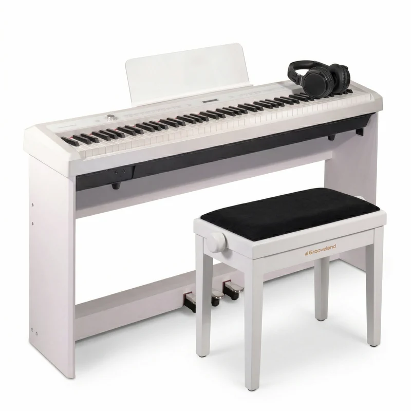Grooveland P22 Komplett pianopaket (Vit)