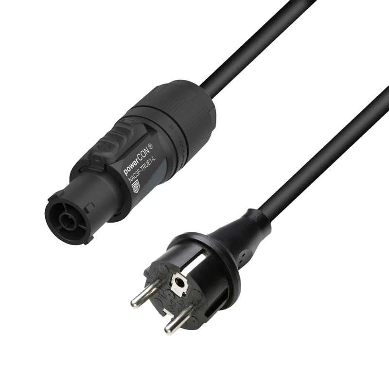 Adam Hall Cables 5 STAR TCON 0500 - Strömkabel | Neutrik TRUE1® x CEE 7/7 med Titanex®-ledning | 5 m
