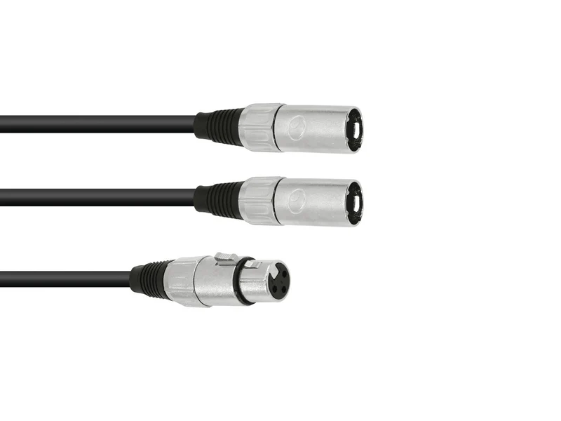 OMNITRONIC Adapterkabel XLR(F)/2xXLR(M) 1m bk