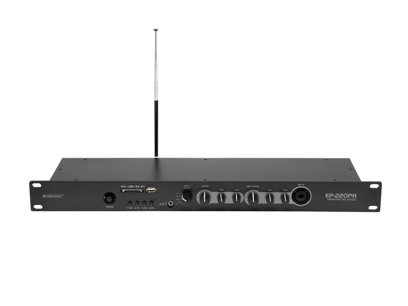OMNITRONIC EP-220PR Förförstärkare med MP3-spelare och FM-radio