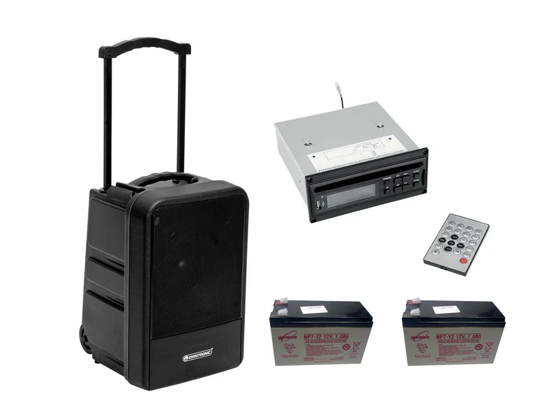OMNITRONIC Set MOM-10BT4 Modulärt trådlöst PA-system + CD-spelare med USB&SD + 2x batteri