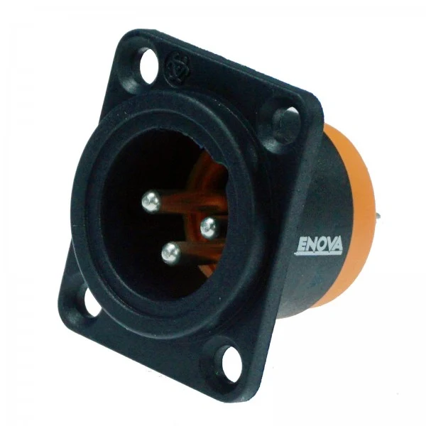 Enova 3-polig hane 3-Pin XLR-chassikontakt, svart IP67 utomhus