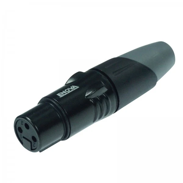 Enova 3-Pin XLR hon kabelkontakt, svart