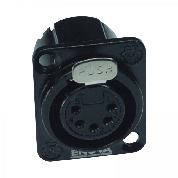 Enova 5-Pin XLR hona chassistik, svart
