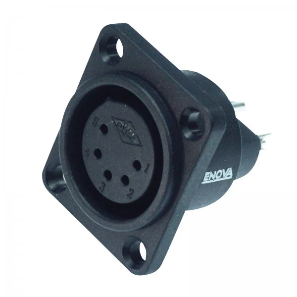 Enova 5-Pin XLR hona chassistik, svart IP67 Outdoor