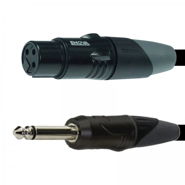 Enova mikronkabel XLR hane till monojack 10 meter