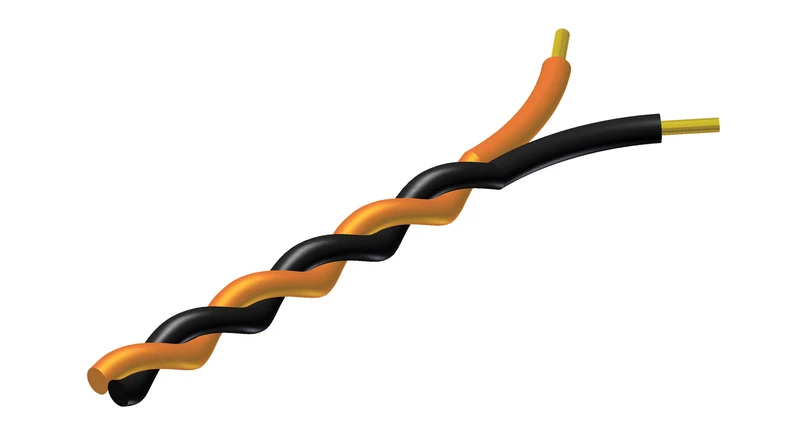 ProCab tvinnat kabel 2 x 0,5 mm² svart - Orange 100 meter