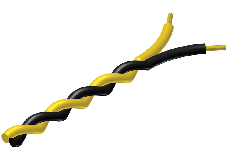 ProCab tvinnat kabel 2 x 0,5 mm² svart - Gul 100 meter