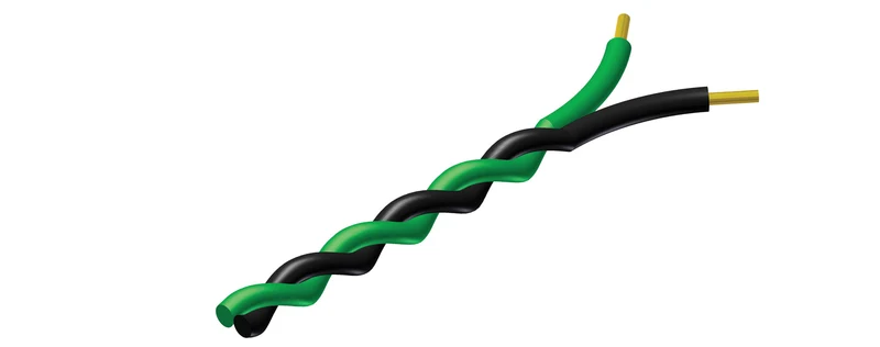 ProCab tvinnad kabel 2 x 0,5 mm² svart – grön 100 meter
