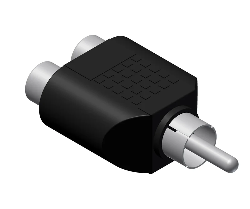 Y adapter 2 x RCA hona > 1 x RCA hane