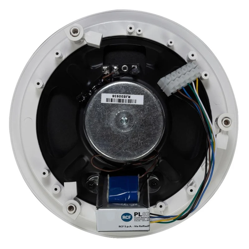 RCF inbyggnadshögtalare PL8X 8" koaxial 100V, vit, 20W, IP44