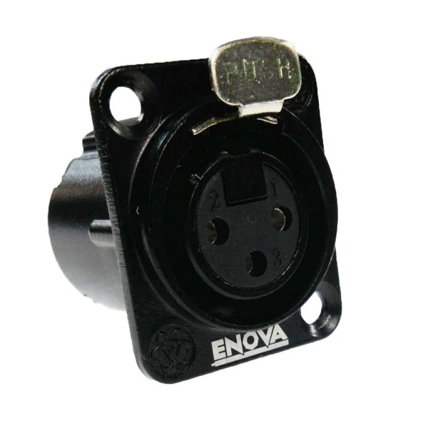Enova 3 pol hona 3-Pin XLR chassistik, svart