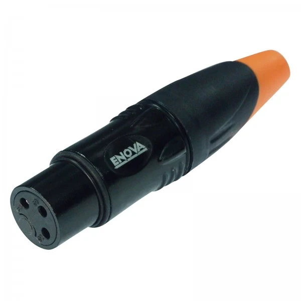 Enova 3-Pin XLR kabel hon kontakt, Svart IP67 outdoor