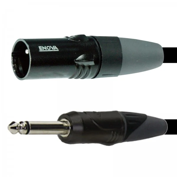 Enova mikrofonkabel XLR han till mono jack 6 meter
