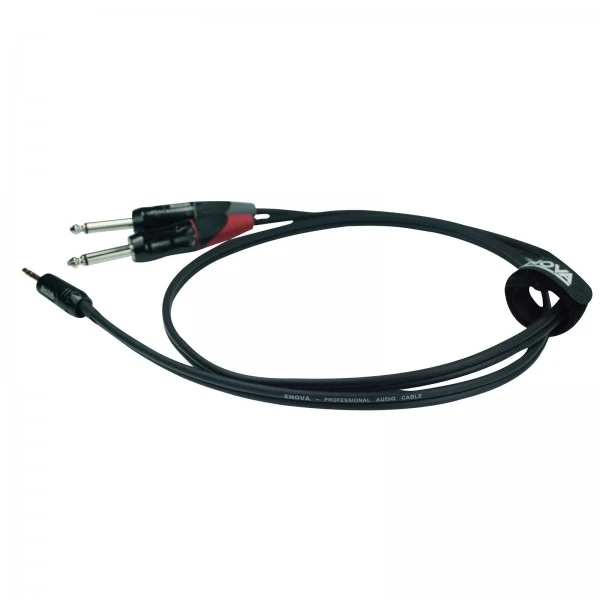 Enova minijack adapterkabel minijack till 2 x jack 1 meter