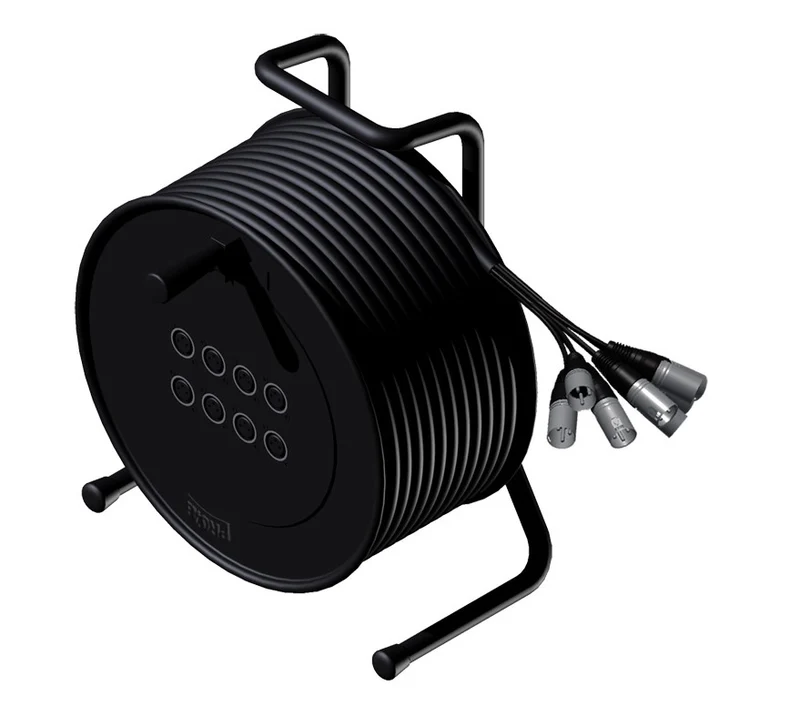 ProCab kabeltrumma mikrofonkabel 8 in / 2 out - 10 m