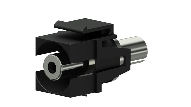 Keystone adapter 3,5 mm minijack till minijack, Svart
