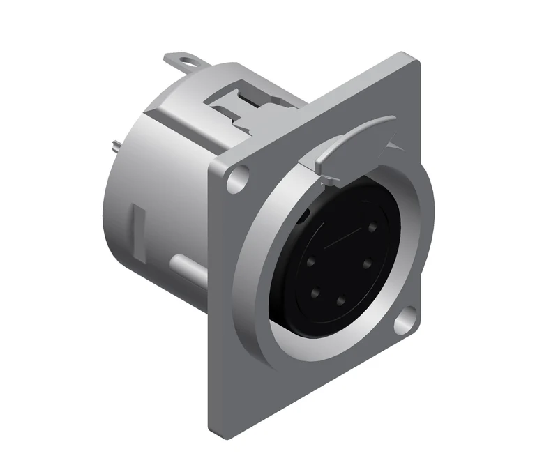 XLR-chassikontakt 5-polig hona D-series