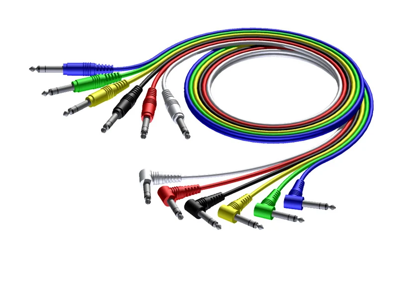 ProCab stereo jack/jack vinklad kabelset i 6 färger, 60 cm