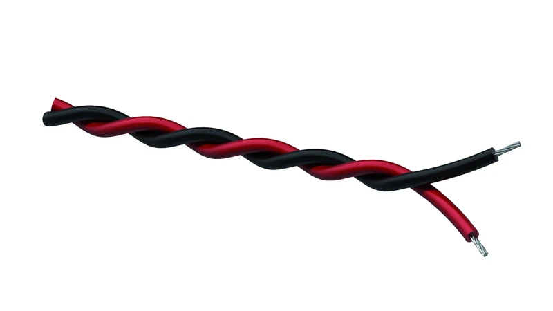 ProCab tvinnat kabel 2 x 0,5 mm² svart - Röd 100 meter