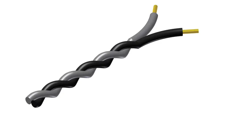 ProCab tvinnat kabel 2 x 0,5 mm² svart - Grå 100 meter