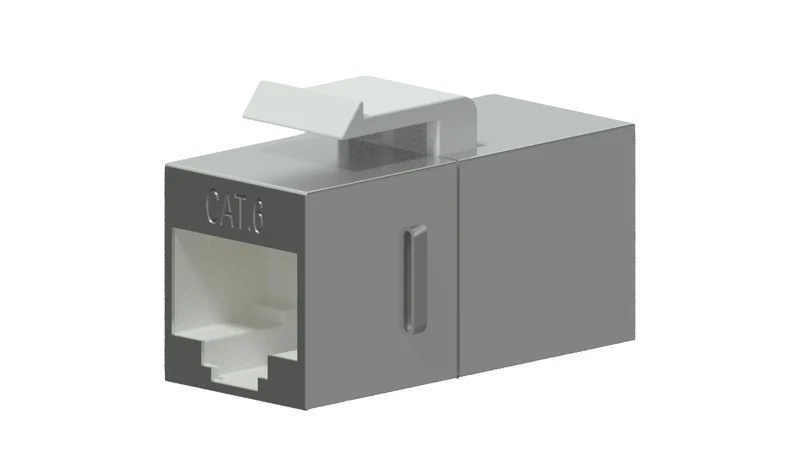 Keystone adapter Cat6 RJ45 till RJ45 skärmad, Silver