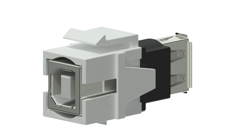 Keystone adapter usb 2.0a till usb 2.0b, Hvid