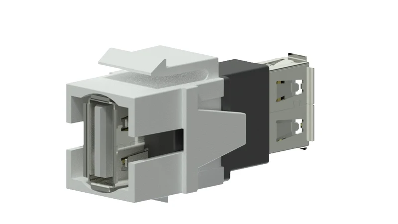 Keystone adapter usb 2.0a till usb 2.0a, Hvid