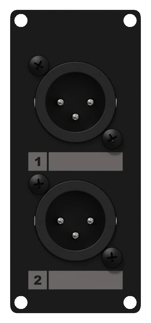 Caymon CASY126 1 plats, platta 2 x XLR han > 3-pin