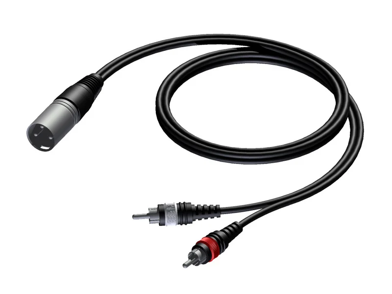 ProCab signalkabel XLR hane > 2 x RCA - 3 m